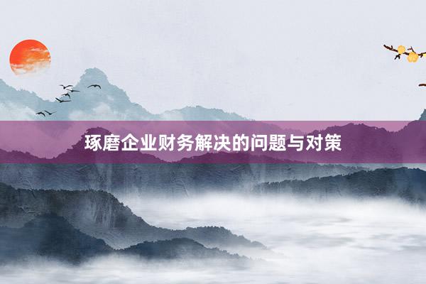 琢磨企业财务解决的问题与对策