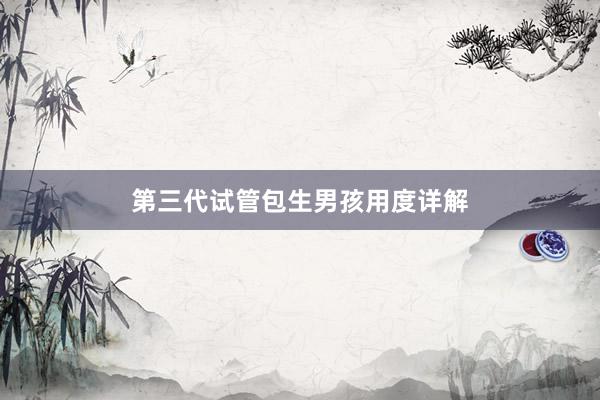 第三代试管包生男孩用度详解